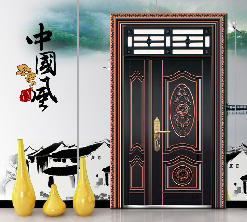 中式风格子母防盗门